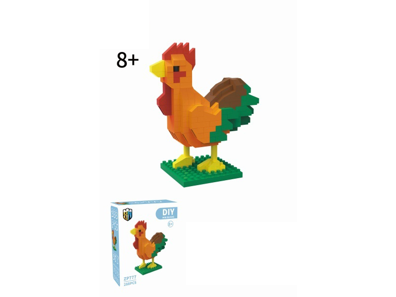 The Rooster Building Block Animal Series Consists Of 288 PCS