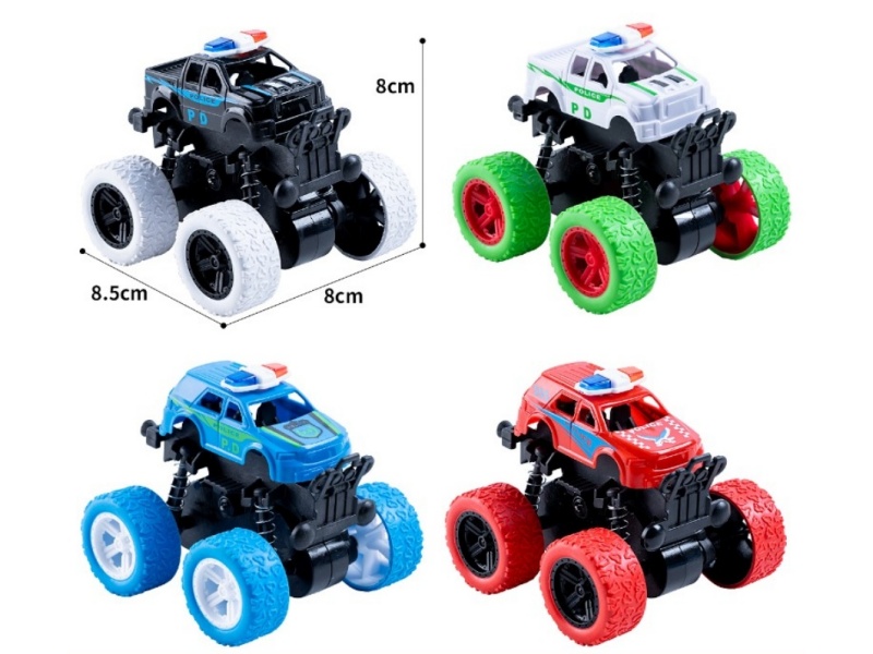 Real Color Of The Friction Stunt Four-Wheel Drive Police Car