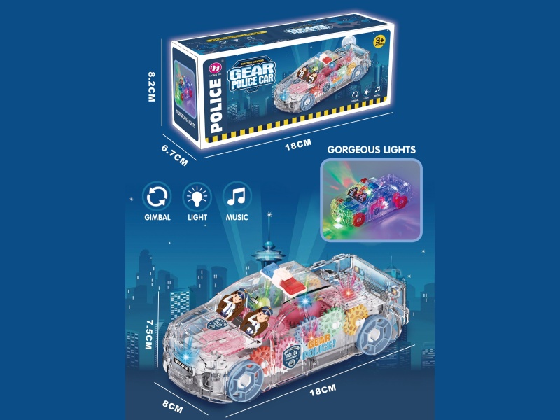 Transparent Gear Police Car