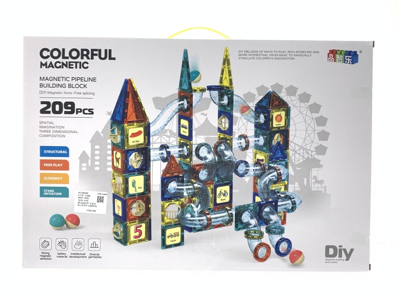 Magnetic Pipe Building Blocks (209 Pieces)
