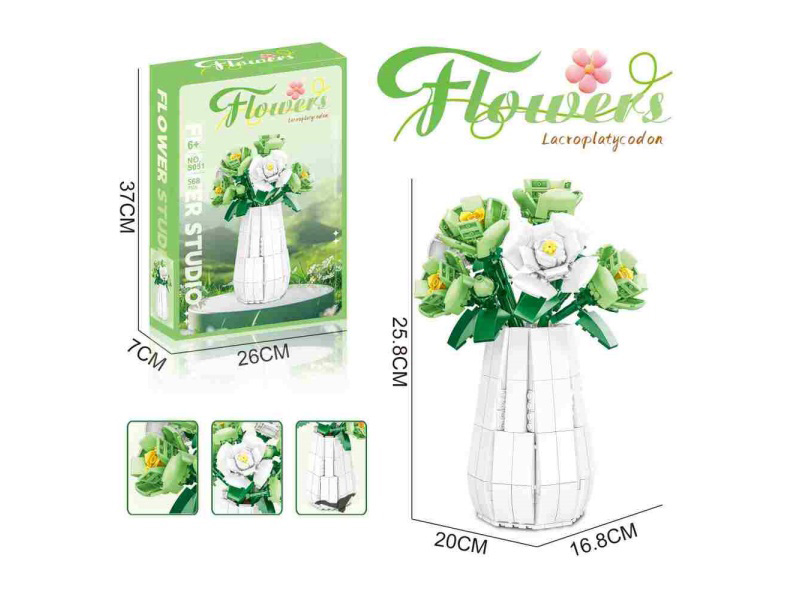 Building Block Delphinium 568Pcs- Flower Series