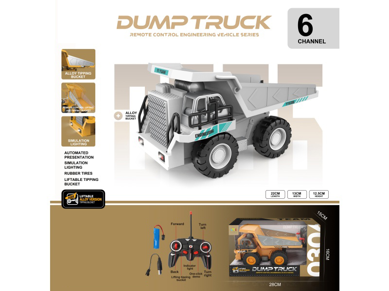 6-Way Remote-Controlled Alloy Dump Truck