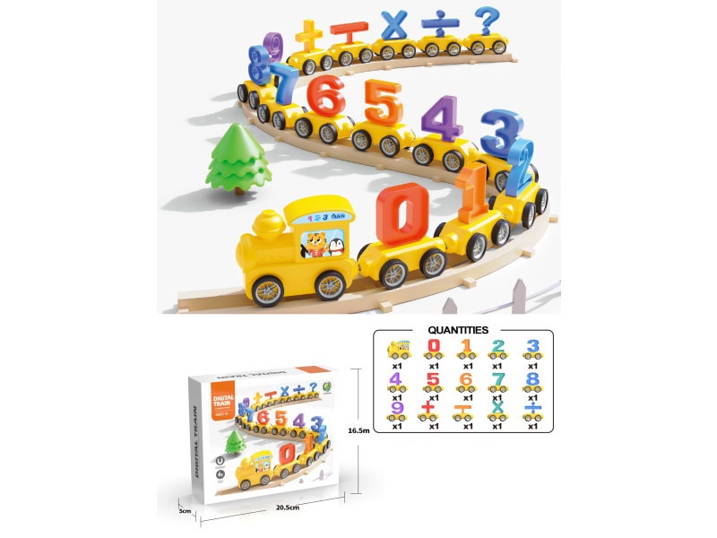 Yellow 31 Pieces Magnetic Digital Train