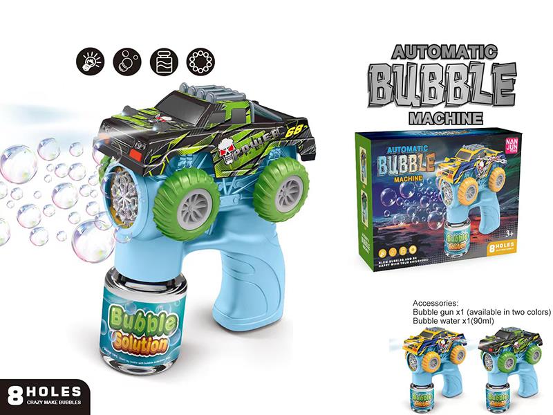 8 Holes Pickup Bubble Gun With Lights(1*90ML Bubble Water)