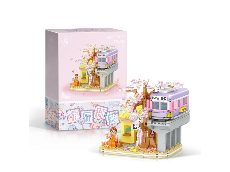 High-speed Rail Cherry Blossom Building Blocks 596PCS