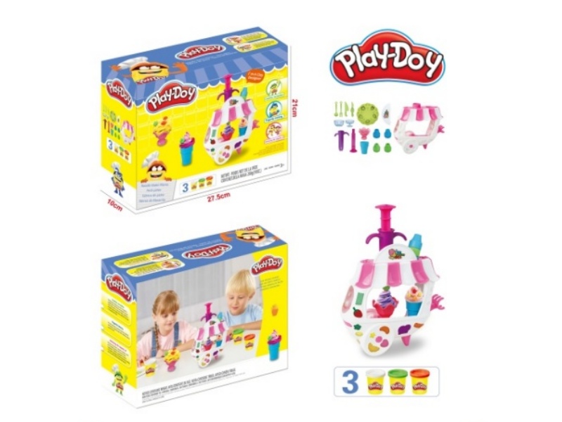 Colored Clay Ice Cream Truck Set