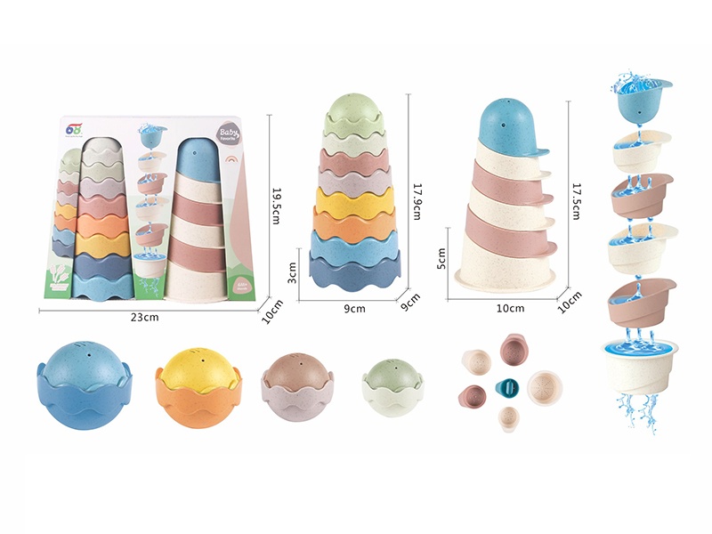 Straw Splash On Egg Lighthouse Jenga