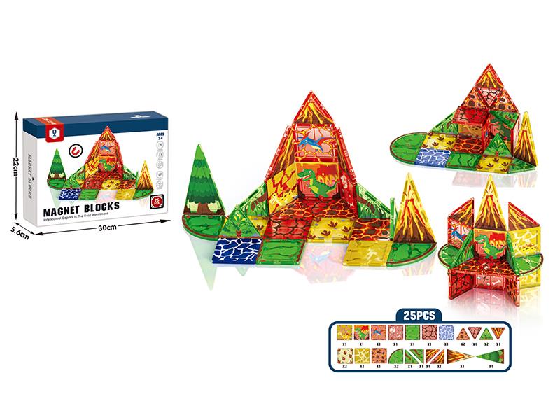 Volcanic Dinosaur Magnetic Building Blocks 25pcs