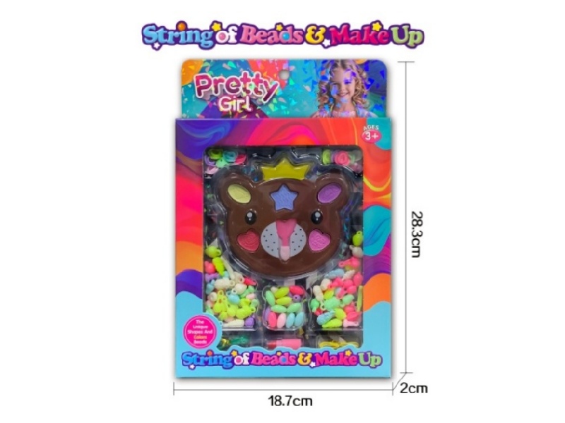 Bear Makeup Macaroon Bead Set