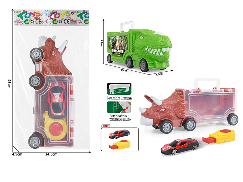 Dinosaur Storage Truck With Alloy Car, Launcher