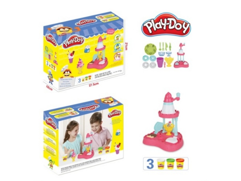 Colored Clay Ice Cream Machine Set