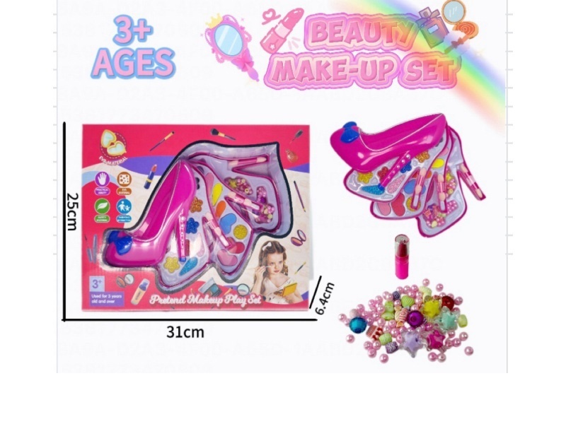 High heels, four-layer children's makeup, accessories and toys