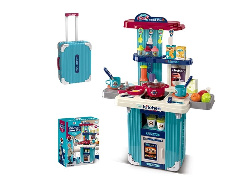 Kitchen Cooking Play Set Trolley Case