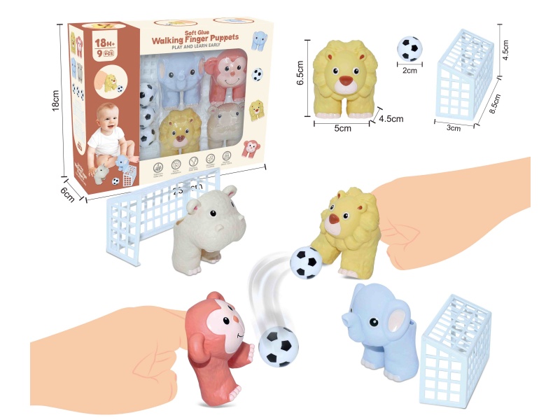 Soft Plastic Walking Finger Puppets Set 9pcs