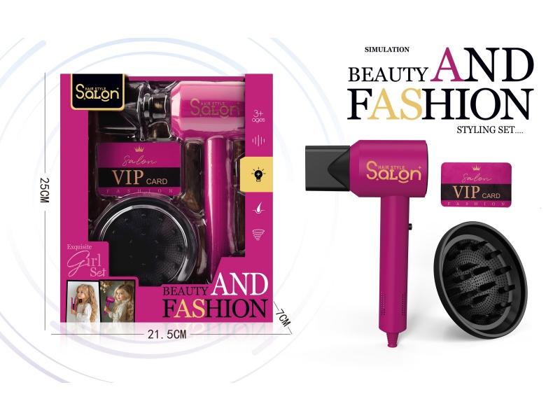 Diy House Play Accessories Simulation Salon Hair Care Tools Electric Hair Dryer Set 4 Pcs