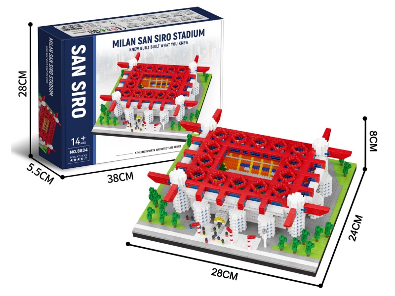 Milan San Siro Stadium Miniature Small Particle Building Blocks 3968pcs
