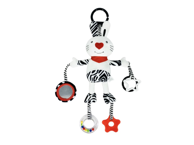 Rabbit Baby Funhouse Mirror Plush Wind Chime Bed Hang