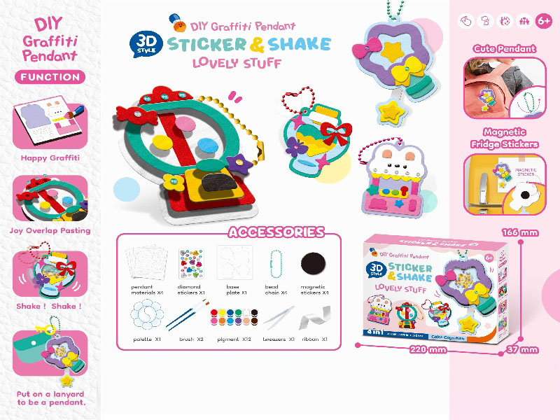 Diy Three-Dimensional Graffiti Sticker Dolls, Fridge Magnets - Accessory Series, Graffiti Drawing, Handmade Diy Keychains, Pendants, Creative Handmade Toys