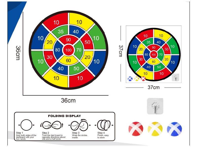 Digital Dartboard Adhesive Ball Fabric Target 36Cm (Patterns Can Be Customized)