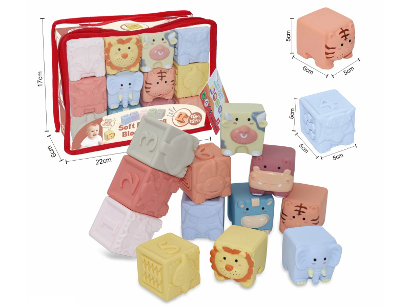 Animal & Dinosaur Numbers Soft Building Blocks 12PCS