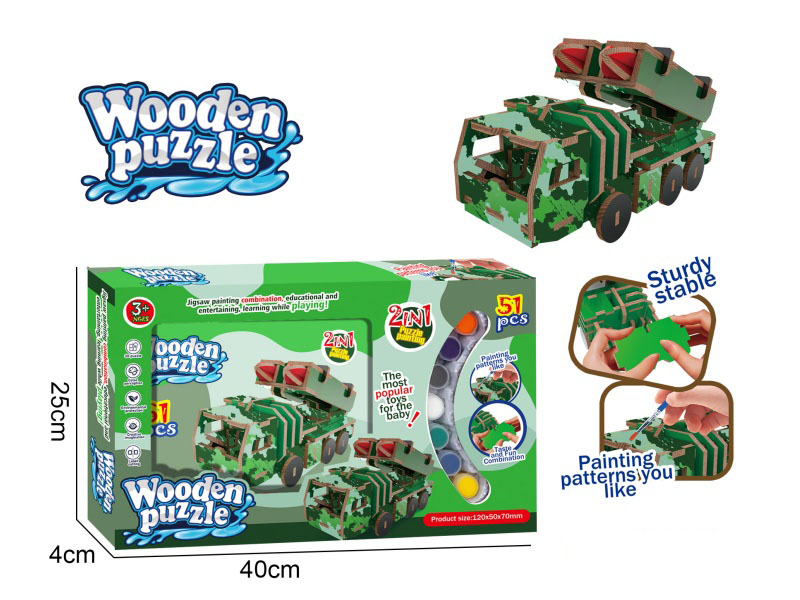 Diy Wooden Puzzle For Rocket Cars