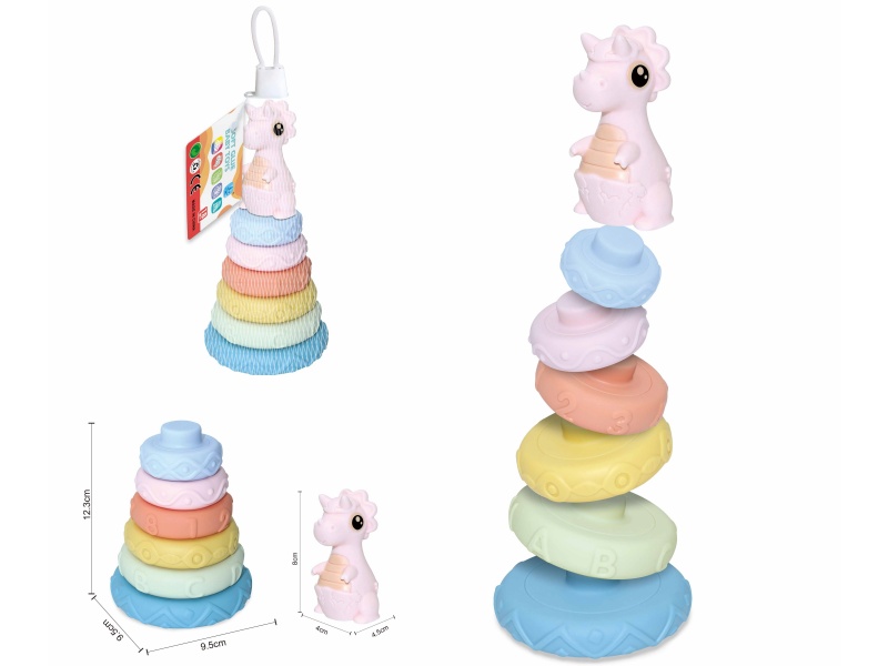 Soft Plastic Dinosaur Stacking Toy 7pcs
