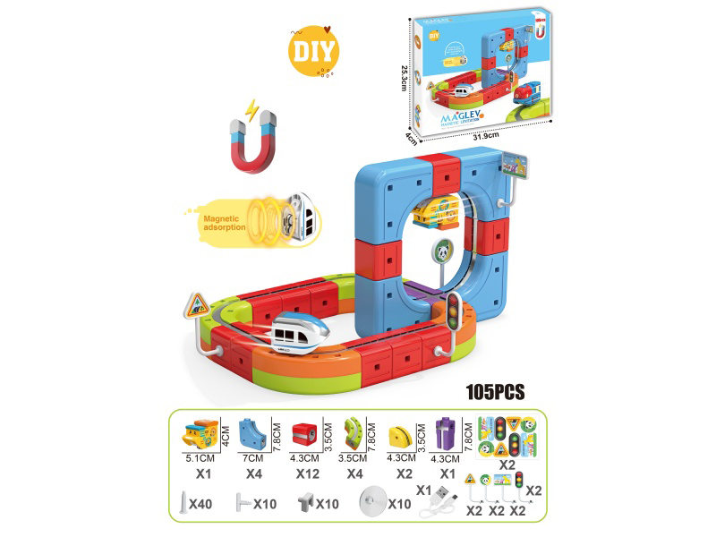 DIY Magnetic Levitation Track Toys 105pcs