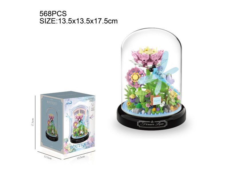 Summer In The Lotus Pond Building Blocks(With Transparent Cover + Black Base)568pcs