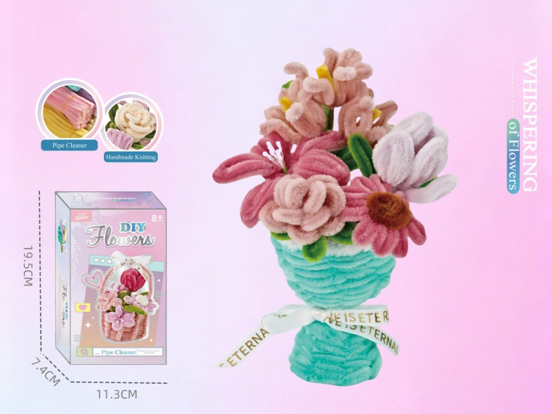 Diy Pink And Green Bottle Twisty Stick Flower Basket