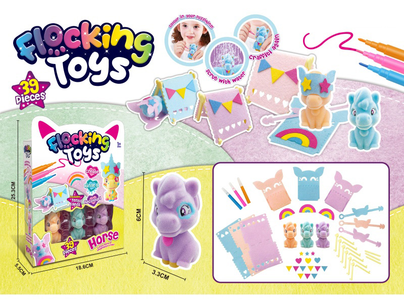 Diy Painted Washable Flocking Pony