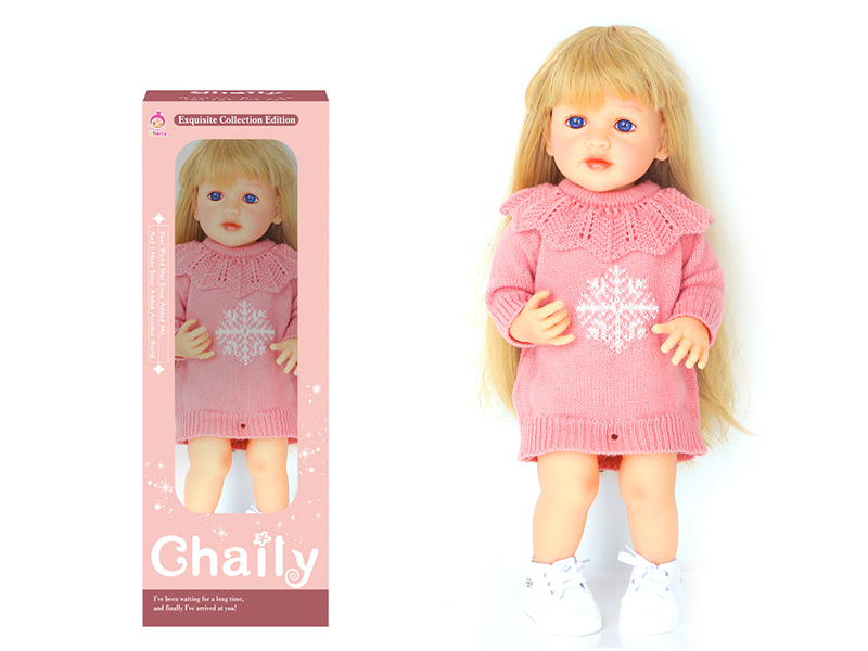 55CM Soft Glue High Simulation Baby Doll(Wig Sheath)With Diaper, Birth Card