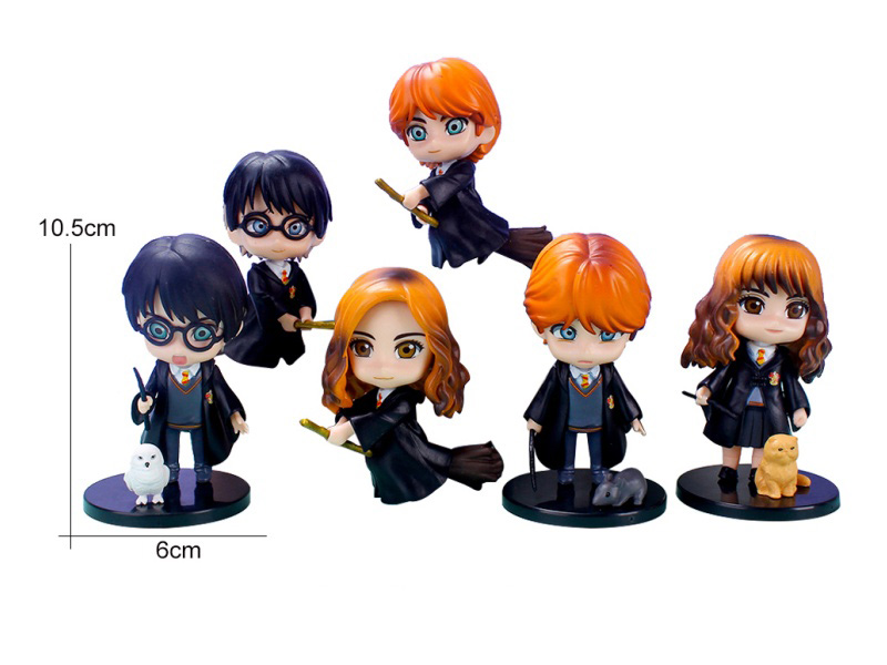 Solid Pvc Harry Potter 6-Piece Set Of Children'S Toy Figurines