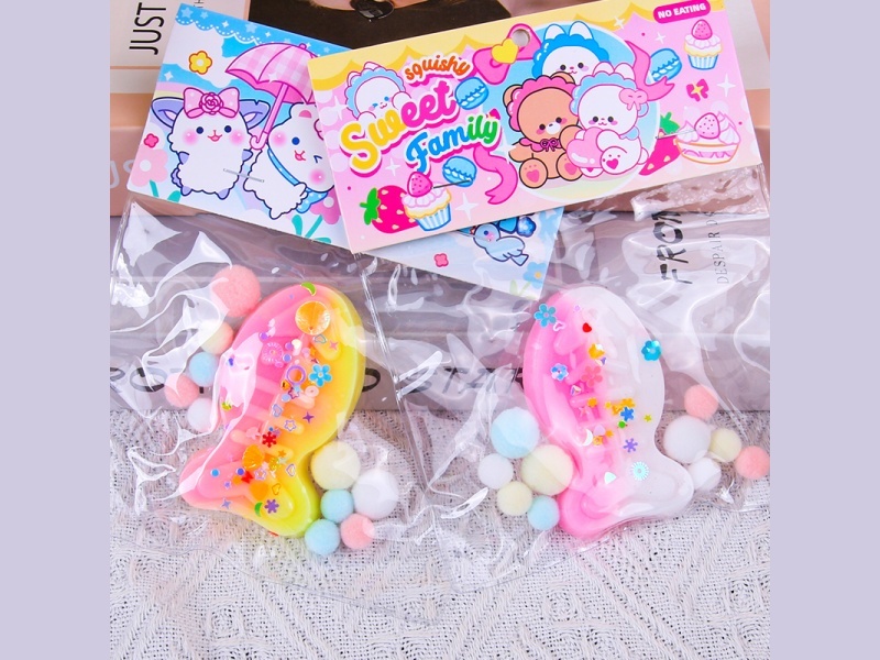 Jelly Kneading Fun Mixed With Colorful Fish Bone Sequins, Hairballs And Clips