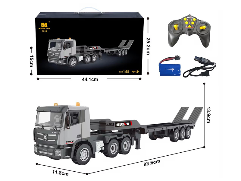 1:18 9-Channel Semi-Alloy Remote-Control Platform Trailer