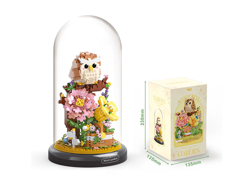 Owl Garden Building Blocks(With Transparent Cover + Black Base)(1123PCS)