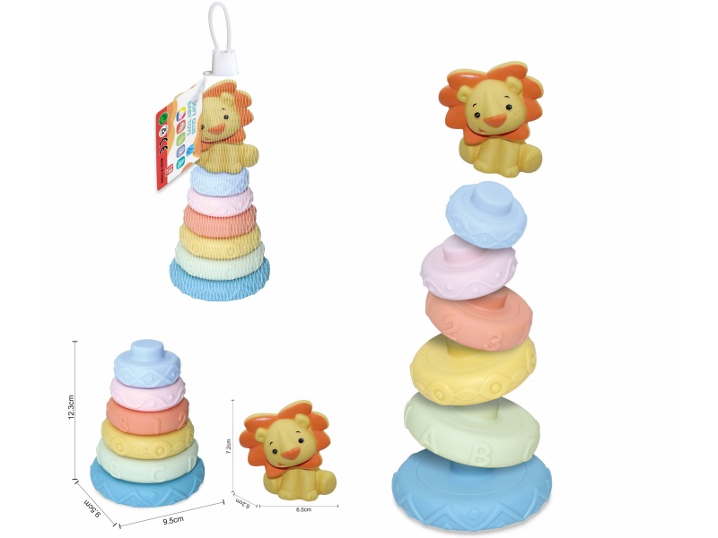 Soft Plastic Animal Stacking Toy(Lion) 7pcs