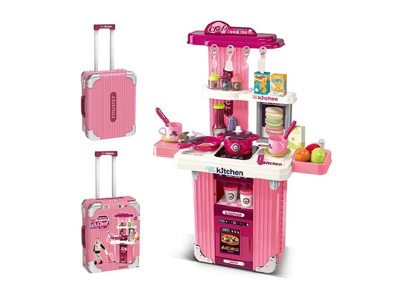 Kitchen Cooking Play Set Trolley Case