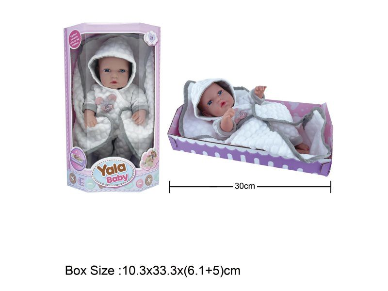 12-Inch Full Vinyl Baby Doll With Blanket For Newborns