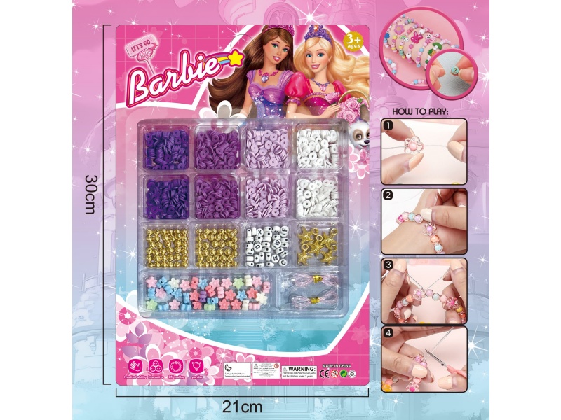 Baby Diy Beaded Jewelry Heart 14-Grid Multi-Color Beaded With 2 Threads