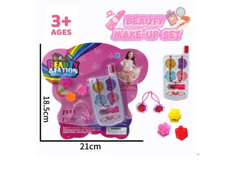 Mobile phone, makeup, accessories and toys come with 3 clips and 1 rubber band