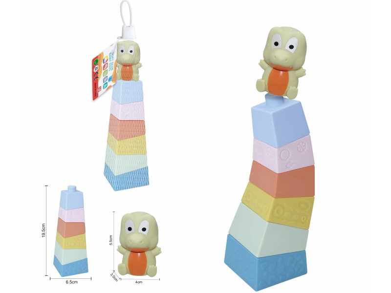 Soft Plastic Stacked Tower Finger Doll Set(Crocodile) 7pcs