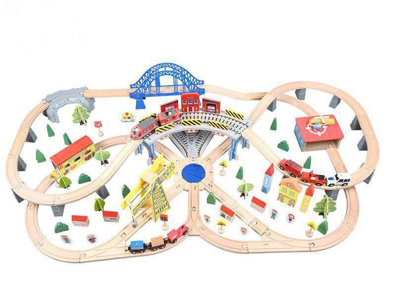 Wooden Track Car Toy 146pcs