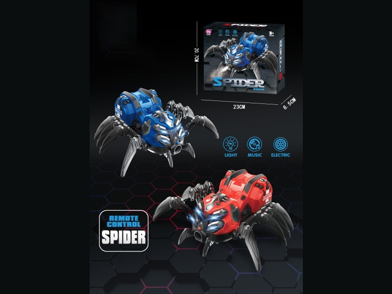 Electric Mechanical Universal Spider, With Light And Music, Limb Swinging, Universal Walking (Two-Color Mixed Packaging) (No Spray).