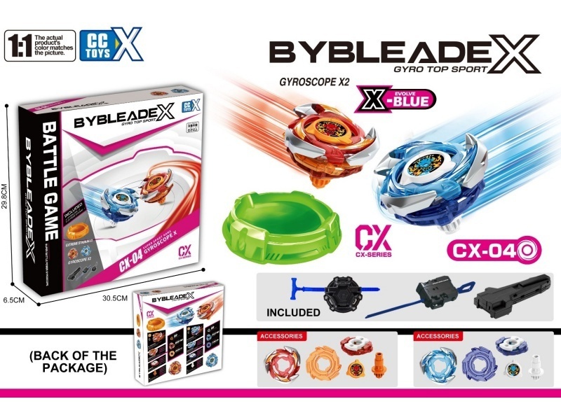 Beybladex Cx-01 Main Character 1:1 Alloy Double Gyroscope + Double Launcher