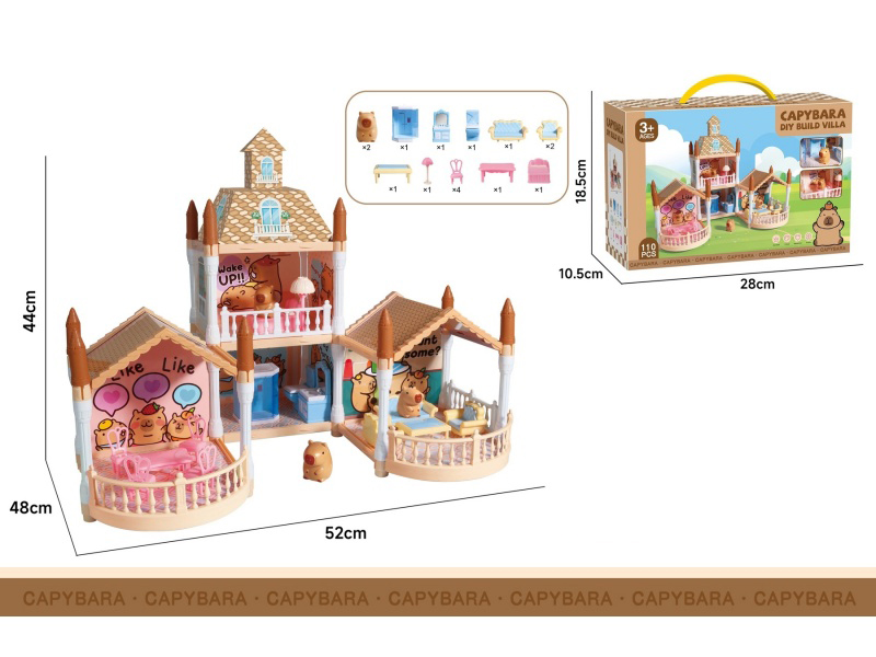 Diy House Play Villa Capibala-Themed 4-Bedroom