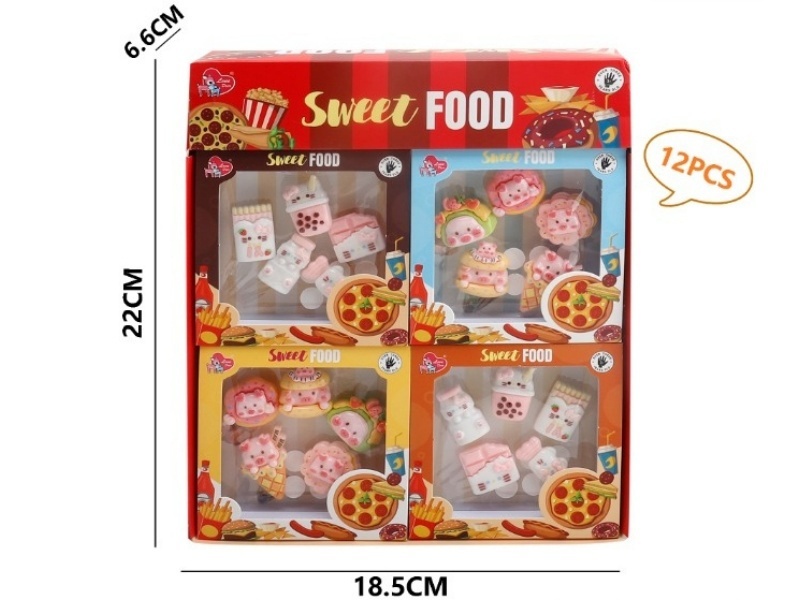 Food And Play Diy Stickers (Mixed Pack Of Four Types) 12 Pieces