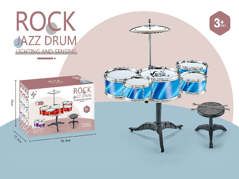 Dreamy Blue Five-Drum Children'S Jazz Drums