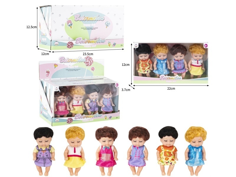 4-Inch Solid 4-Person Sleeping Doll (3 Boxes)