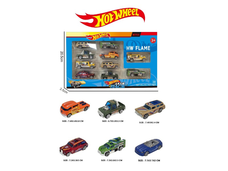 1:64 Windfire Wheel Alloy 6 Models, 10 Pieces Each (Car, Bus, Sedan)