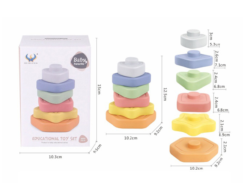 Vinyl Toy Geometric Shape Jenga(Morandi Color)6PCS